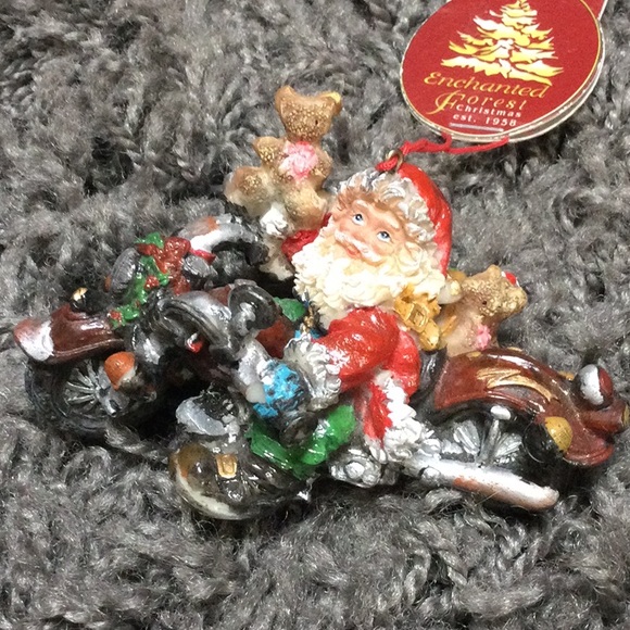 NWT Christmas holiday Looks like Harley Davidson motorcycle Santa ornament - Picture 1 of 5
